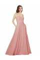 Open Back Bliss Pink A-Line Strapless Long Bridesmaid Dress York