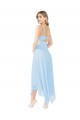 Keyhole Back Light Sky Blue A-Line V-Neck Midi Length Bridesmaid Dress York