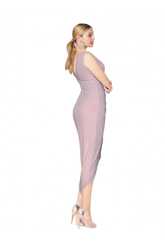 V-Back Primrose Mermaid High Neck Cocktail Length High Low Evening Gown / Prom Dress / Bridesmaid Dress York