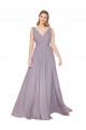 V-Back Dusty Rose A-Line High Neck Long Formal Evening Gown / Prom Dress / Bridesmaid Dress York