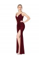 V-Back Burgundy Mermaid High Neck Long Formal Evening Gown / Prom Dress / Bridesmaid Dress York