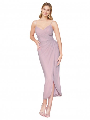 V-Back Primrose Mermaid High Neck Knee Length High Low Evening Gown / Prom Dress / Bridesmaid Dress York