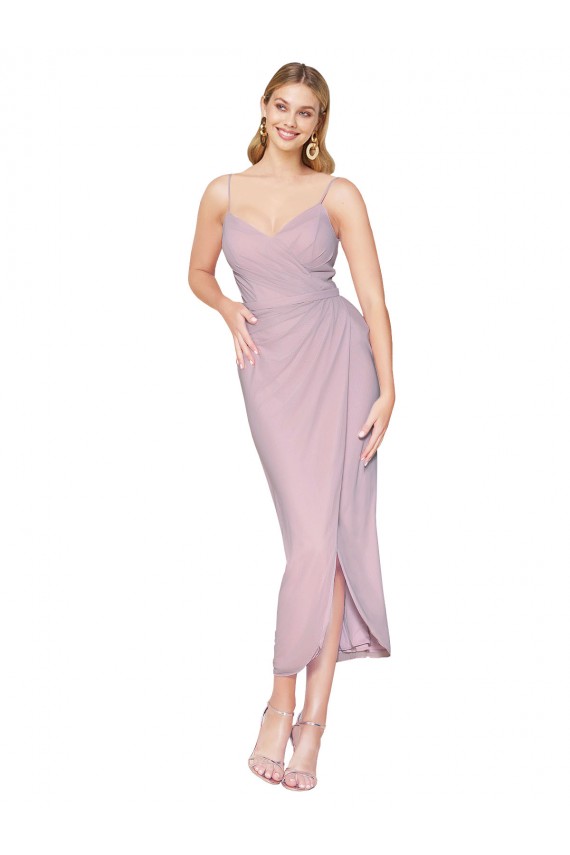 V-Back Primrose Mermaid High Neck Knee Length High Low Evening Gown / Prom Dress / Bridesmaid Dress York