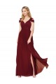 Burgundy A-Line High Neck Sleeveless Long Formal Evening Gown / Prom Dress / Bridesmaid Dress York