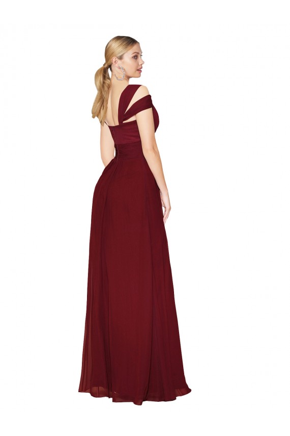 Burgundy A-Line High Neck Sleeveless Long Formal Evening Gown / Prom Dress / Bridesmaid Dress York