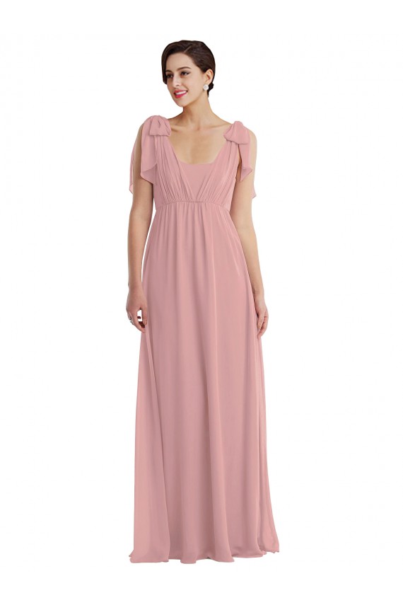 Dusty Pink A-Line Halter Neck Long Semi Formal Evening Dress / Bridesmaid Dress York