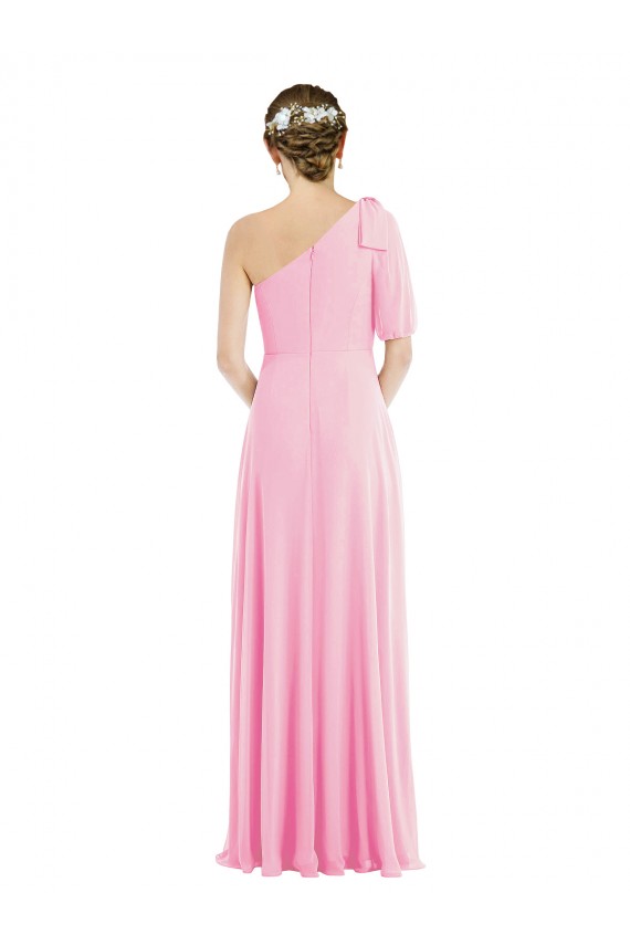 Barely Pink Trumpet One Shoulder Long Semi Formal Evening Dress / Bridesmaid Dress York