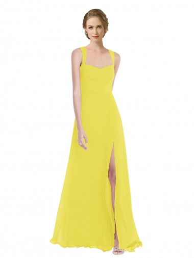 Yellow A-Line Sweetheart Long Semi Formal Evening Dress / Bridesmaid Dress York