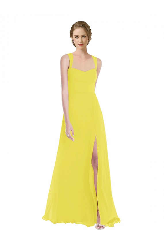 Yellow A-Line Sweetheart Long Semi Formal Evening Dress / Bridesmaid Dress York