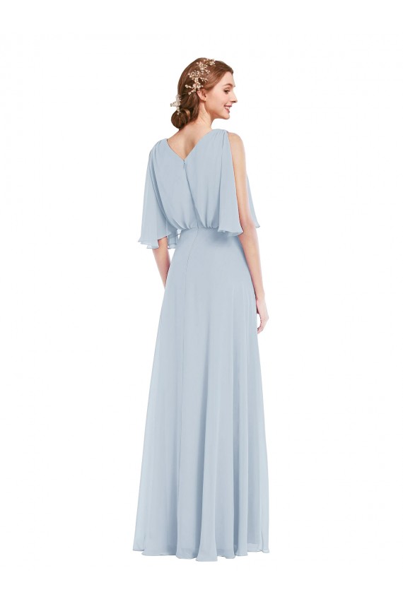 Sea Glass A-Line V-Neck Long Evening Gown / Bridesmaid Dress York