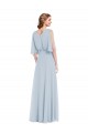 Sea Glass A-Line V-Neck Long Evening Gown / Bridesmaid Dress York