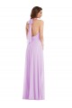 Low Back Lilac A-Line Halter Neck Long Semi Formal Evening Dress / Bridesmaid Dress York