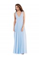 Light Sky Blue A-Line V-Neck Long Semi Formal Evening Dress / Bridesmaid Dress York