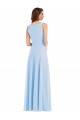 Light Sky Blue A-Line V-Neck Long Semi Formal Evening Dress / Bridesmaid Dress York