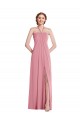 Open Back Skin Pink A-Line Halter Neck Long Semi Formal Evening Dress / Bridesmaid Dress York