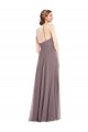 Low Back Dusty Rose A-Line Halter Neck Long Formal Evening Gown / Bridesmaid Dress York