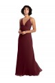 V-Back Burgundy Gold A-Line V-Neck Long Bridesmaid Dress / Formal Dress York
