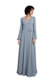 Dusty Blue A-Line V-Neck Long Bridesmaid Dress / Formal Dress York