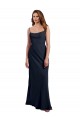 Open Back Dark Navy A-Line Scoop Neck Long Evening Dress / Bridesmaid Dress York