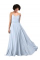 Low Back Light Sky Blue A-Line V-Neck Long Formal Dress / Bridesmaid Dress York