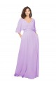 Low Back Lilac A-Line V-Neck Long Bridesmaid Dress York