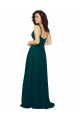 Low Back Hunter A-Line Sweetheart Long Bridesmaid Dress York