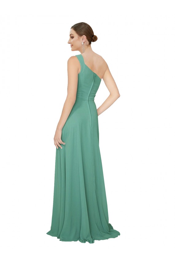 Icelandic Silver A-Line Strapless Long Bridesmaid Dress York