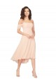 Low Back Ice Pink A-Line Square Neck Midi Length High Low Bridesmaid Dress York