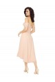 Low Back Ice Pink A-Line Square Neck Midi Length High Low Bridesmaid Dress York
