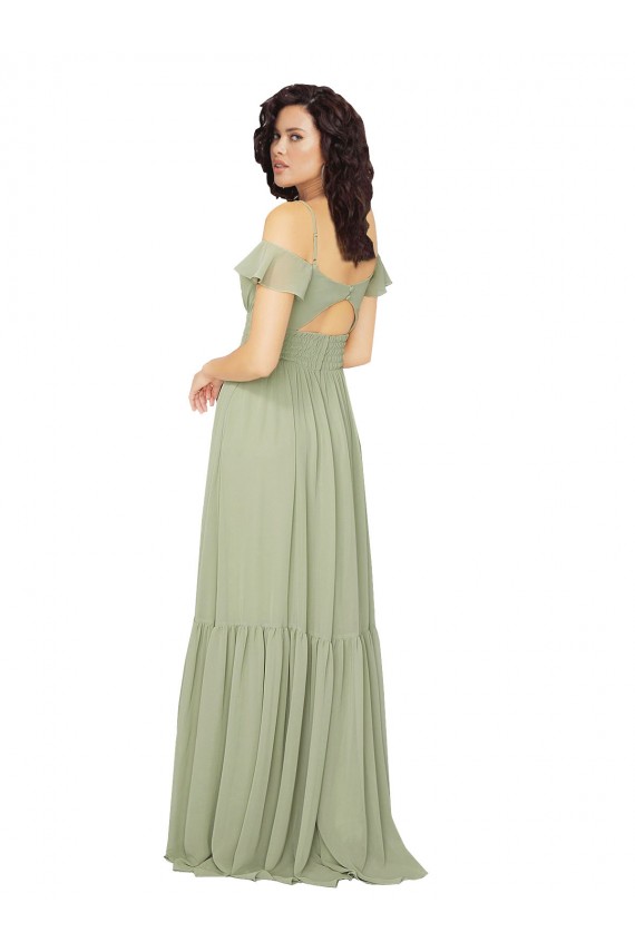 Keyhole Back Saffron A-Line Sweetheart Long Bridesmaid Dress York