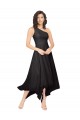 Black A-Line Strapless Midi Length High Low Bridesmaid Dress York