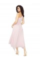 Black A-Line Strapless Midi Length High Low Bridesmaid Dress York