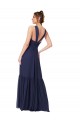 V-Back Dark Navy A-Line V-Neck Long Full Length Formal Dress / Bridesmaid Dress York
