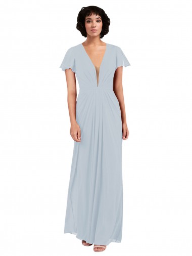 Sea Glass A-Line V-Neck Long Bridesmaid Dress / Formal Dress York