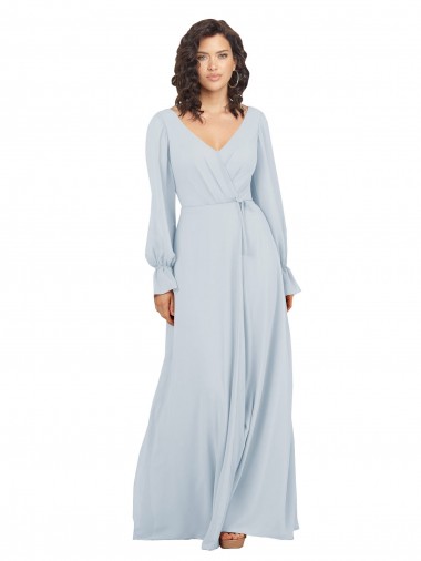 Sea Glass A-Line V-Neck Long Formal Dress / Bridesmaid Dress York
