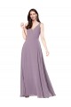 V-Back Dark Lavender Sheath V-Neck Long Formal Evening Gown / Bridesmaid Dress York