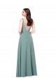 V-Back Dark Lavender Sheath V-Neck Long Formal Evening Gown / Bridesmaid Dress York
