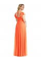 Open Back Tangerine Tango A-Line Square Neck Long Semi Formal Evening Dress / Bridesmaid Dress York
