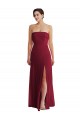 Low Back Burgundy A-Line Strapless Long Formal Evening Gown / Bridesmaid Dress York