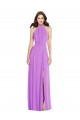 Open Back Violet A-Line Halter Neck Long Formal Evening Gown / Bridesmaid Dress York