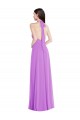 Open Back Violet A-Line Halter Neck Long Formal Evening Gown / Bridesmaid Dress York