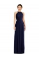 Open Back Dark Navy A-Line Halter Neck Long Semi Formal Evening Dress / Bridesmaid Dress York