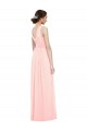 Pink A-Line V-Neck Sleeveless Long Bridesmaid Dress York