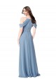 Dusty Blue A-Line Off the Shoulder Long Evening Dress / Bridesmaid Dress York