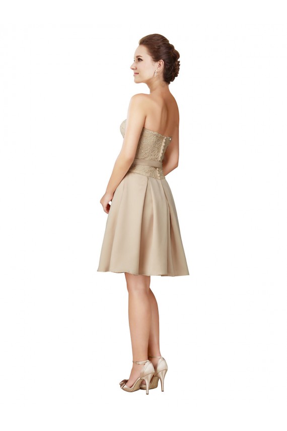 Champagne A-Line Sweetheart Knee Length Bridesmaid Dress York