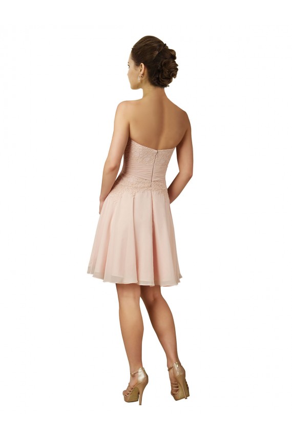 Pink A-Line Sweetheart Knee Length Bridesmaid Dress York