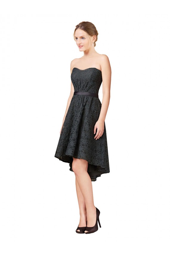 Slate Grey A-Line Sweetheart Knee Length High Low Bridesmaid Dress York
