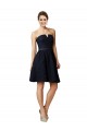Dark Navy A-Line V-Neck Sleeveless Knee Length Bridesmaid Dress York
