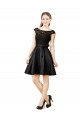 V-Back Black A-Line Illusion Neck Knee Length Bridesmaid Dress York