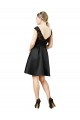 V-Back Black A-Line Illusion Neck Knee Length Bridesmaid Dress York